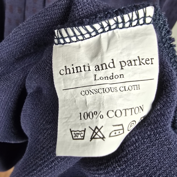 CHINTI AND PARKER Fit And Flare Long Sleeve‎ Dress Navy Maroon Womens Size S - Picture 8 of 14